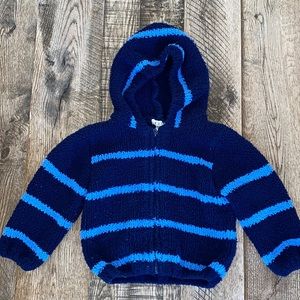 Angel Dear Sherpa chenille striped hooded jacket | 2T
